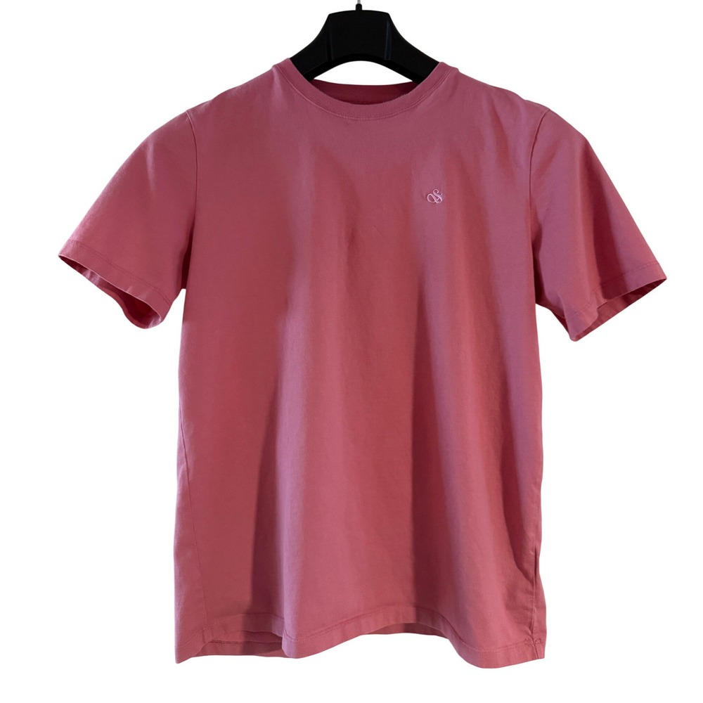Scotch & Soda Pink Crew Neck T Shirt Embroidered Logo Organic Cotton‎ Men's L